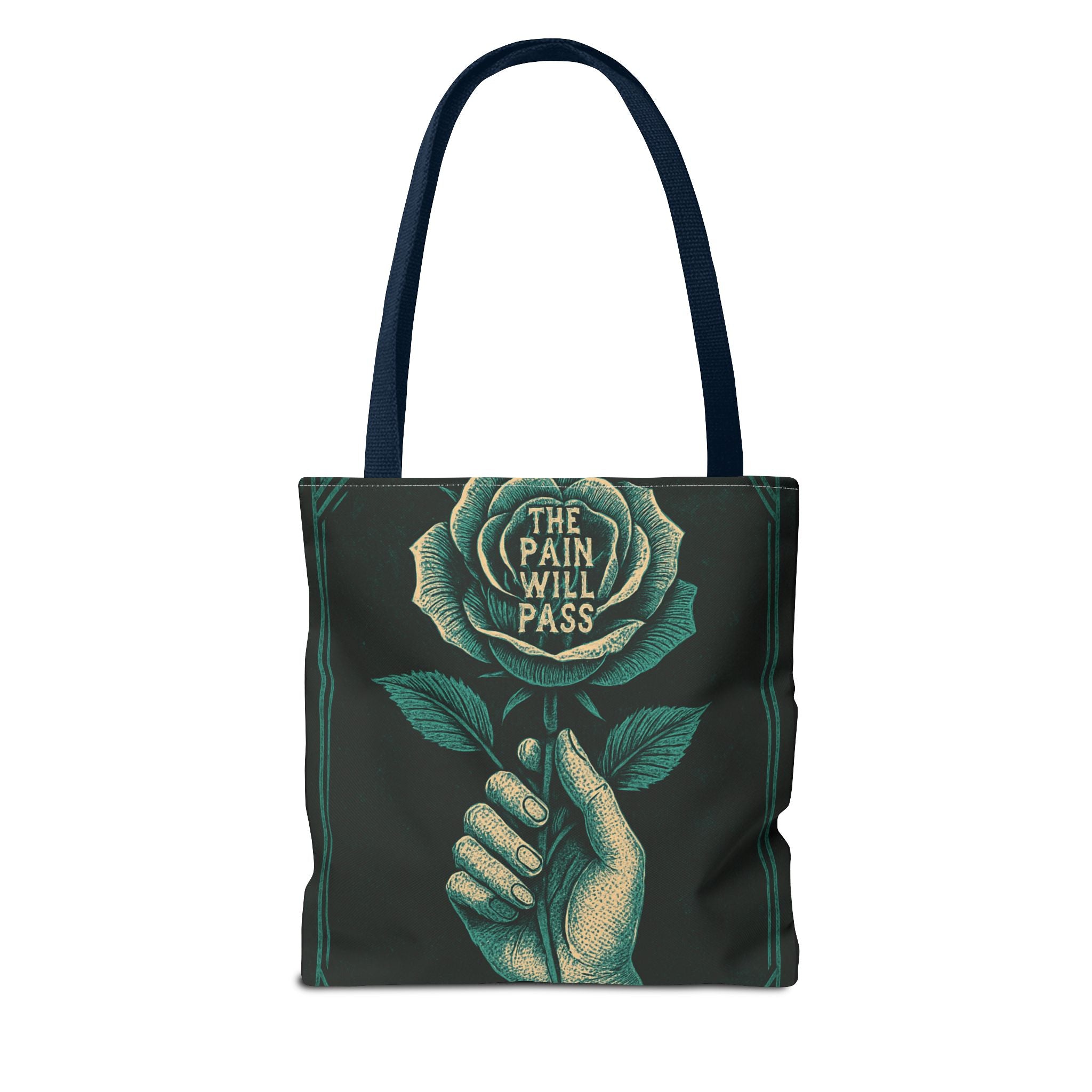 Inspirational Floral Tote Bag – The Pain Will Pass, Motivational Bag, Gift for Friends, Travel Bag, Eco-Friendly Accessory
